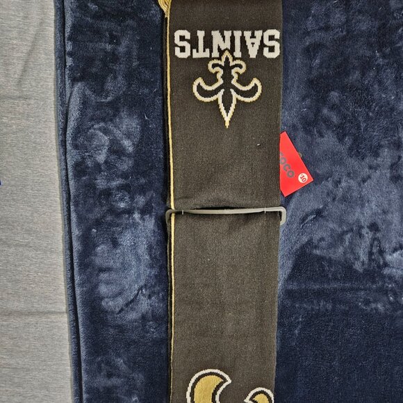 🔆3 for $15! NFL New Orleans Saints Knit Scarf - Picture 2 of 2